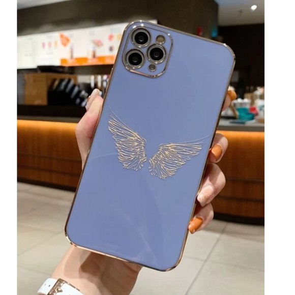 Accessories - NEW iPhone 13/Pro/Max Luxury Electroplate Wings Soft iPhone case - Gray Blue